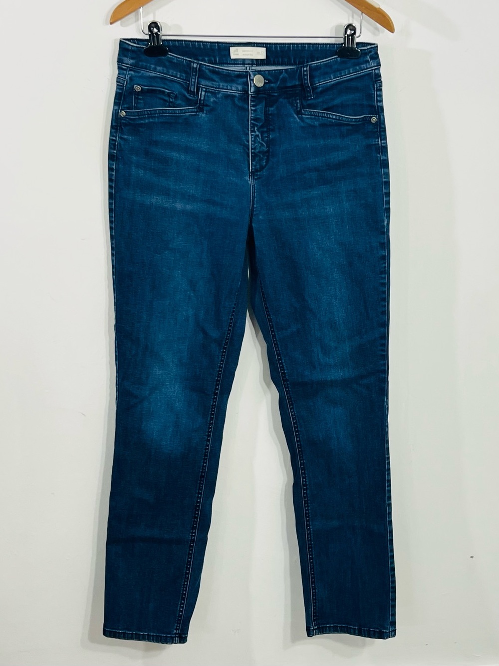J.Jill Smooth Fit Straight Leg Mid Rise Jeans Classic 5 Pocket Fit Sz 10 Strethy